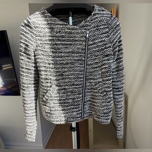 H&M black and white Textured Blazer